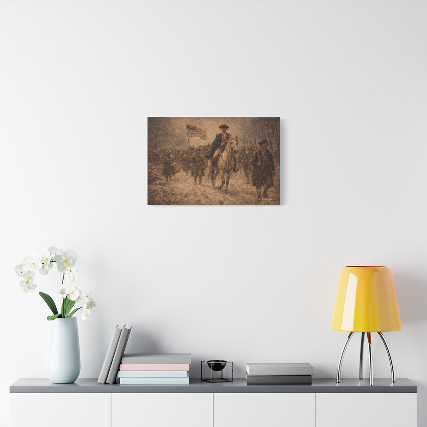 George Washington Revolutionary War Canvas Print — Historic American Flag Wall Art