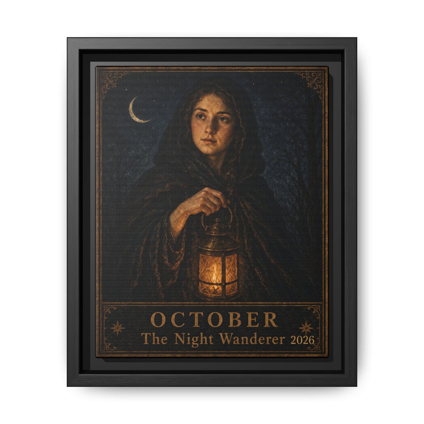 October 'The Night Wanderer' Matte Canvas Framed Art