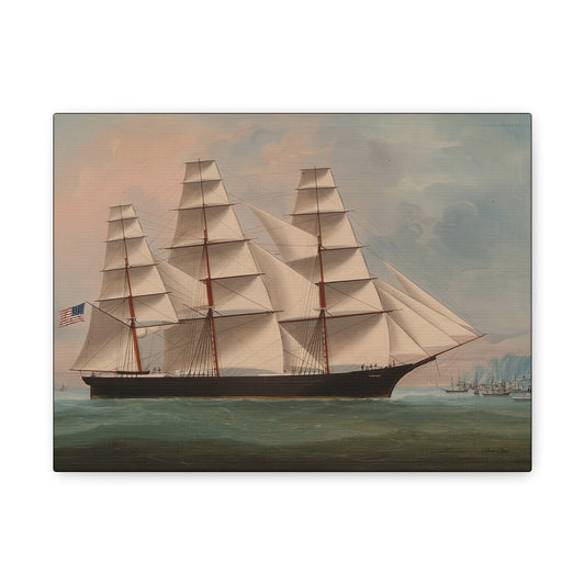 Nautical Ship Canvas Art - Vintage Sailboat Wall Decor