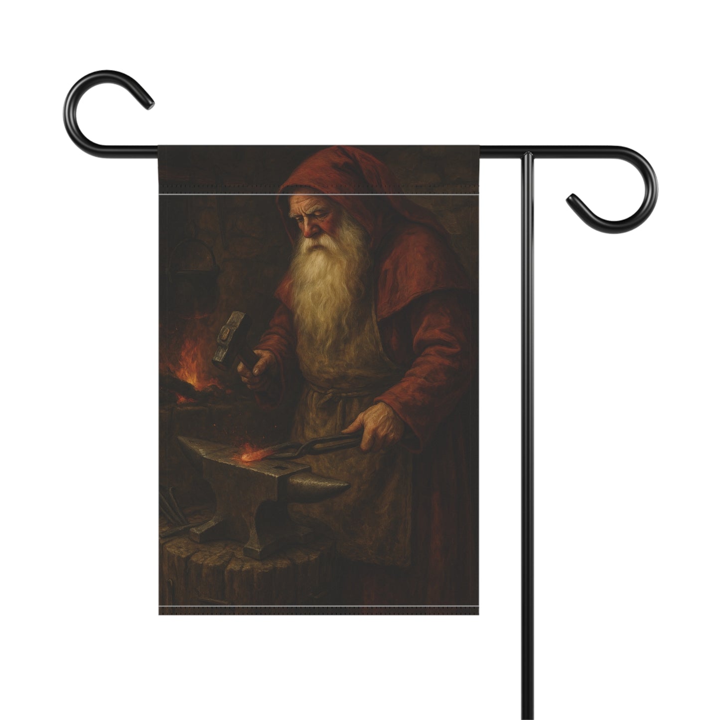 Rustic Forge Garden Banner with Artisan Design