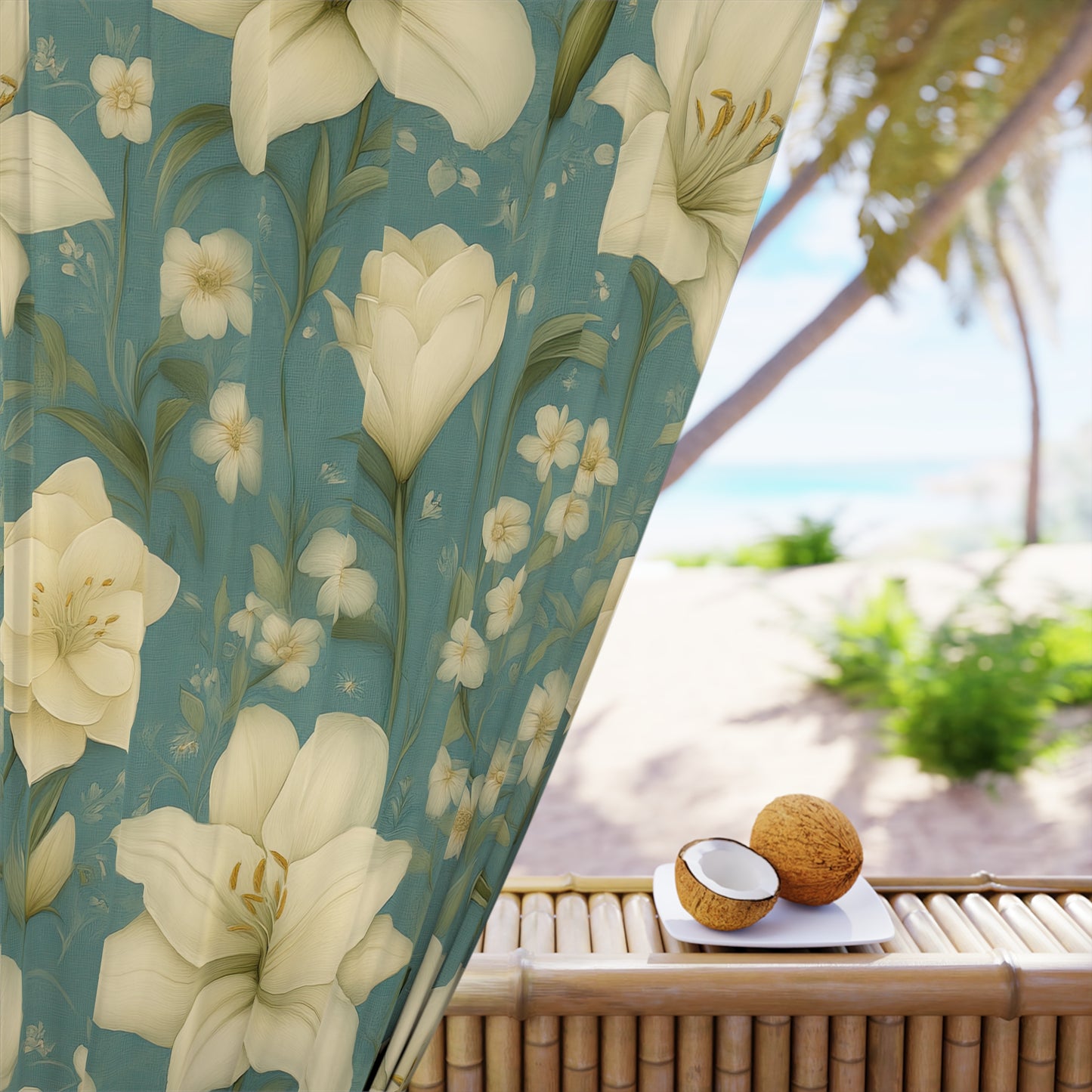 Elegant Floral Window Curtains, Home Decor Fabric, Living Room Drapes, Bedroom Curtain Panels, Spring Decor Ideas