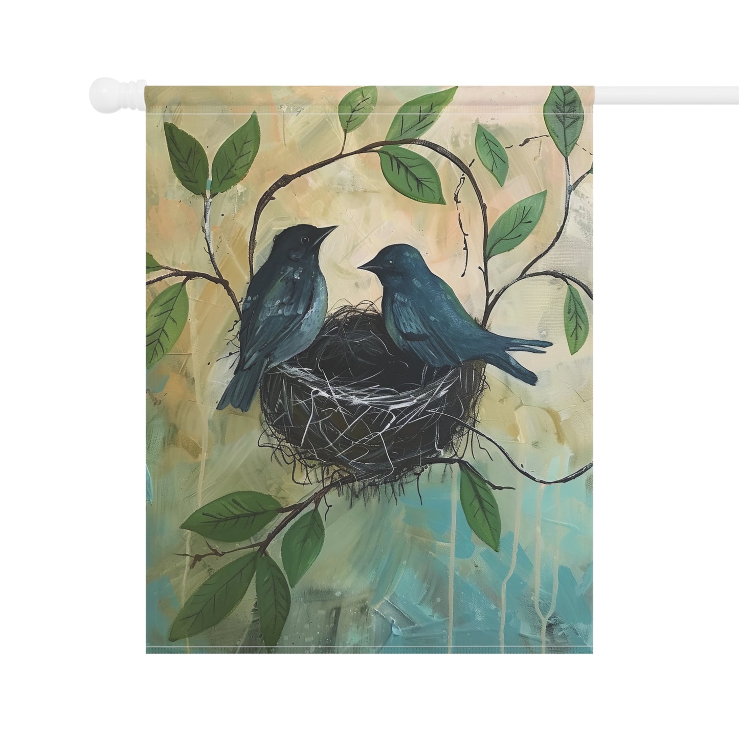 Birds in a Nest Garden & House Banner