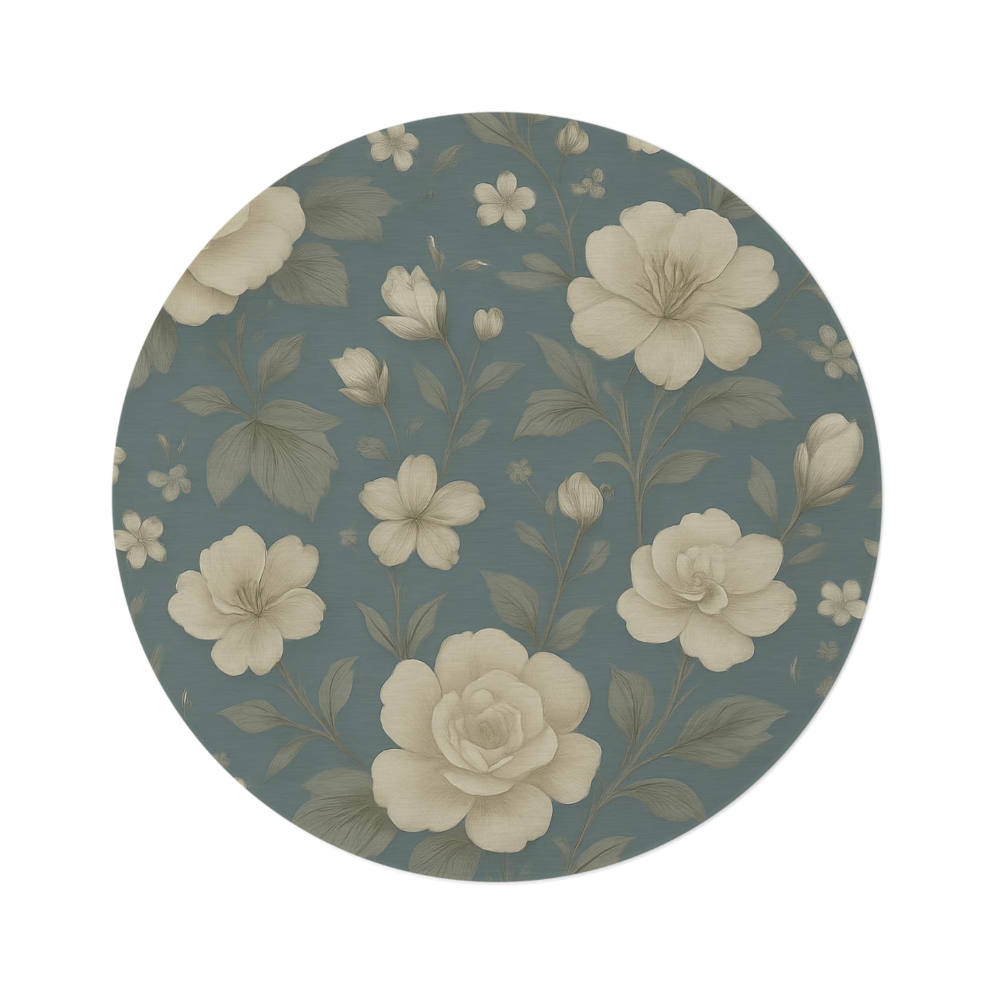 Floral Round Rug | Vintage Decor, Living Room Lounge, Cozy Home, Carpet for Weddings, Boho Style
