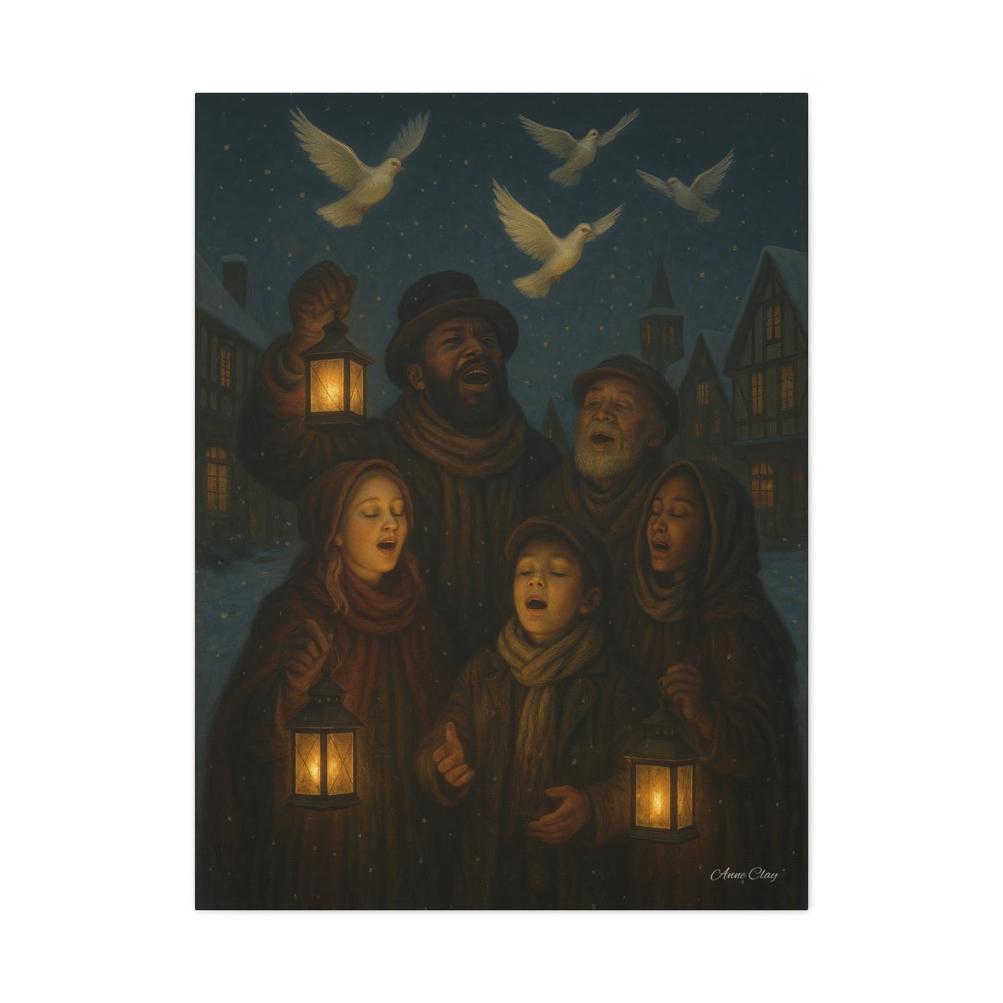 Spirit of Christmas  Carolers Canvas Wall Art