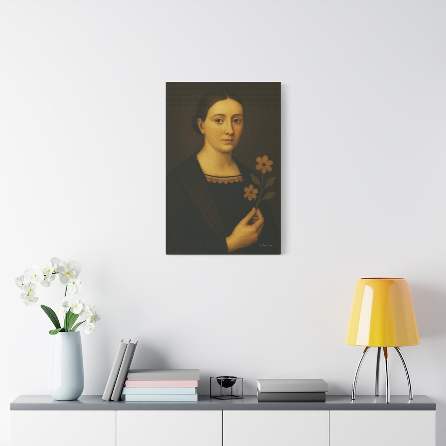 Artistic Canvas Wall Art, Floral Portrait, Home Decor, Gift for Art Lovers, Vintage Style, Wall Decor