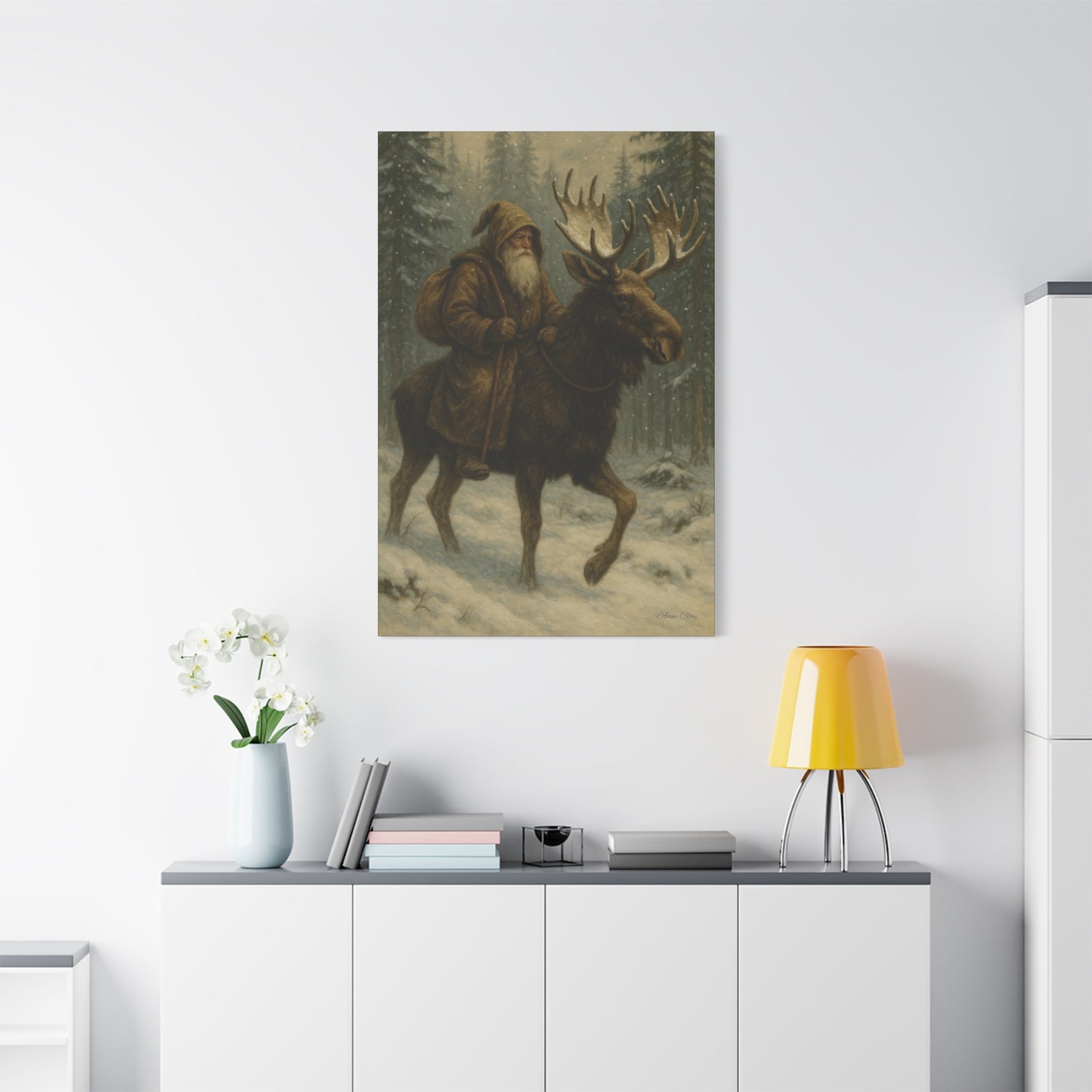 Rustic Moose Canvas Art Print