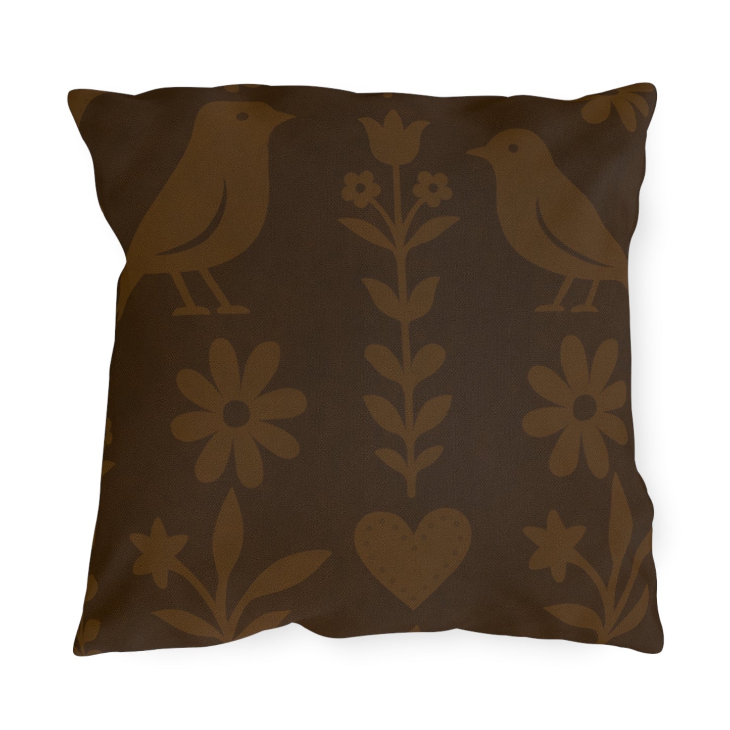 Cozy Floral Outdoor Pillows, Garden Seating Decor, Bird Motif Cushion, Patio Accent Throw, Boho Home Essentials