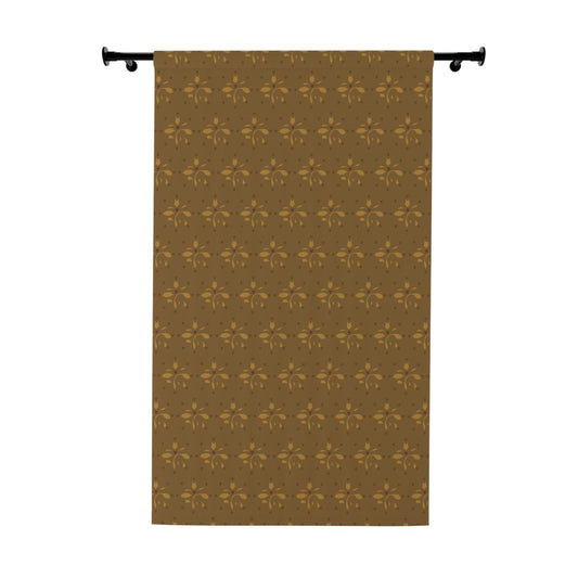 Medium Pattern Leaves and Hearts Stencil Window Curtains (1 Piece)