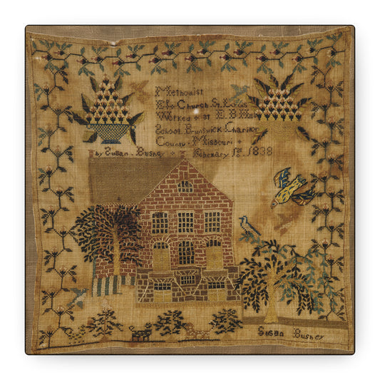Vintage Canvas Wall Art – 1838 Pennsylvania Folk Art