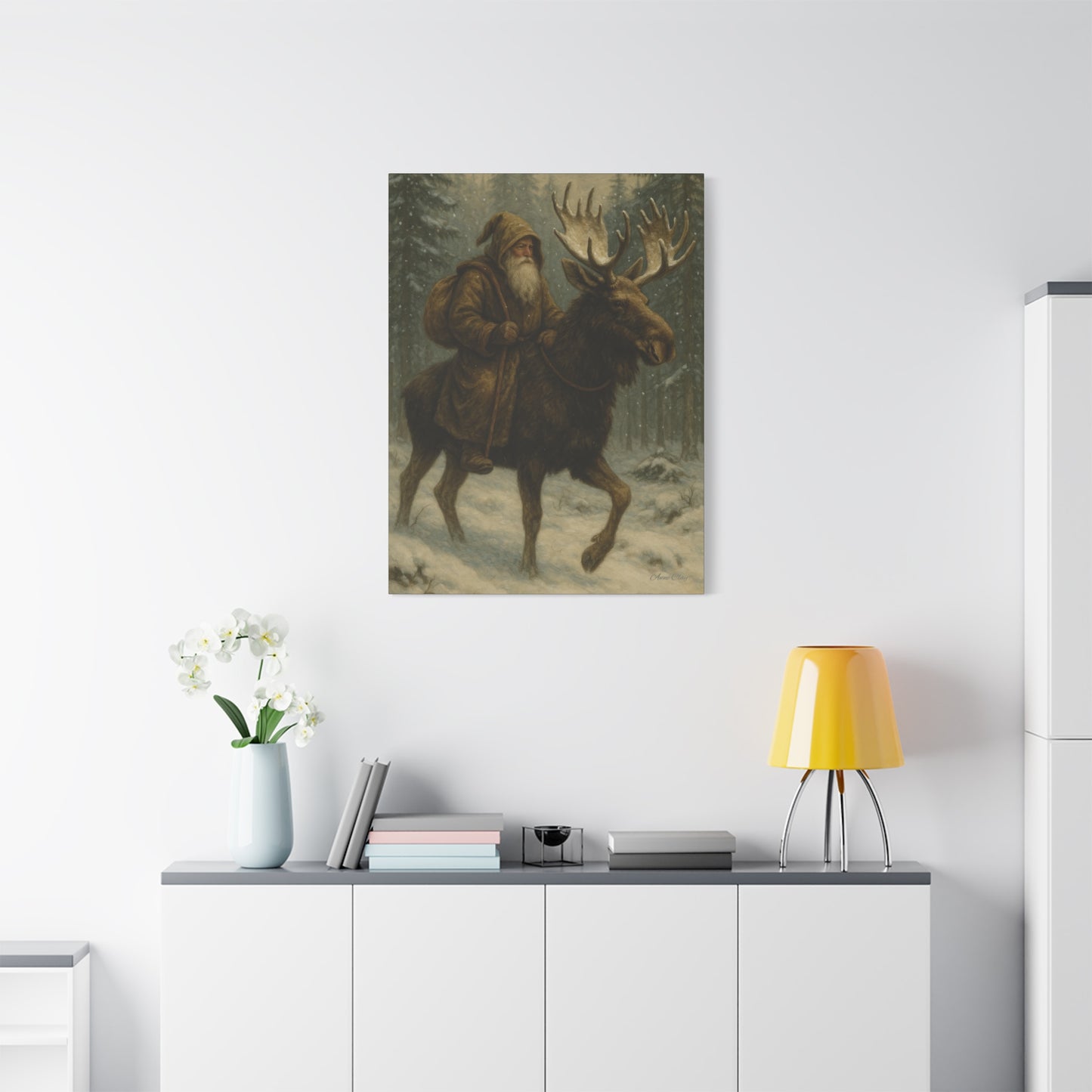 Rustic Moose Canvas Art Print