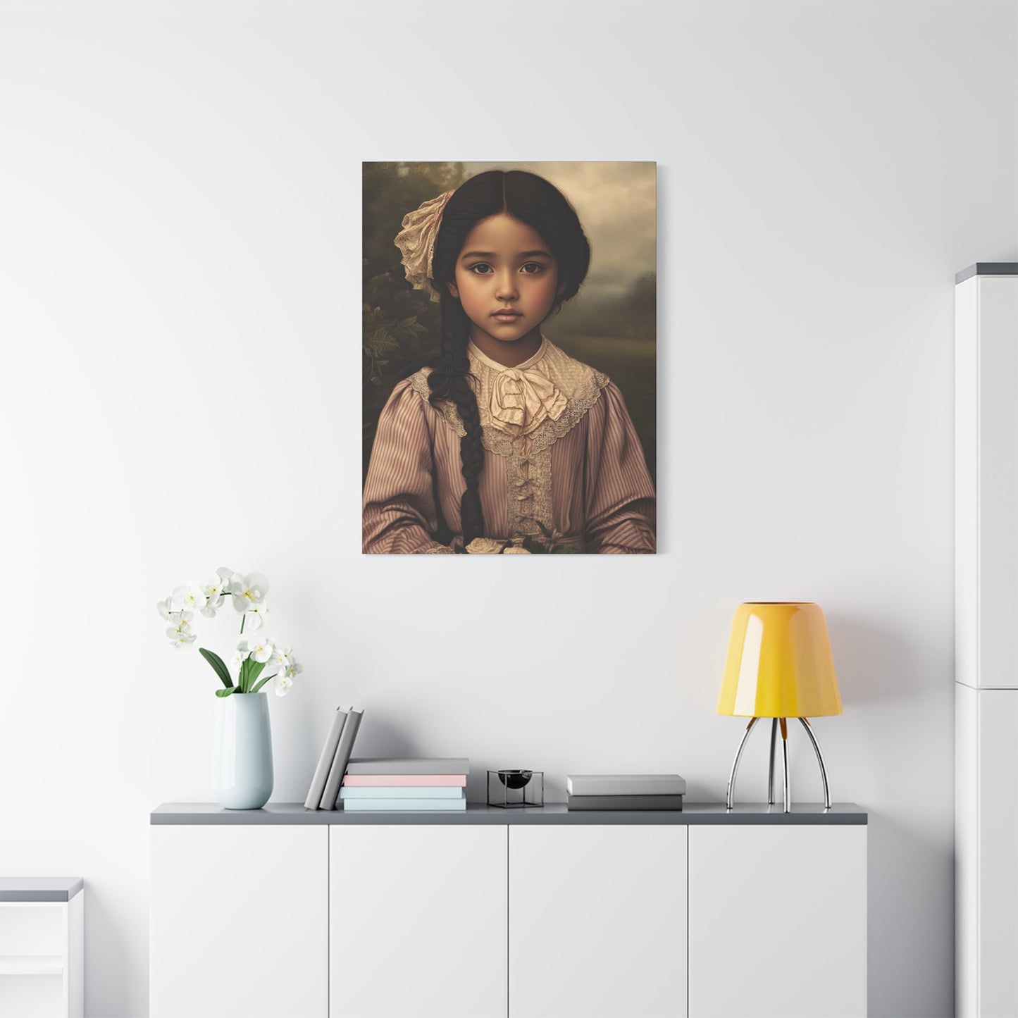 Matte Canvas Wall Art, Vintage Portrait Decor, Soft Aesthetic Home Decor, Gift for Art Lovers, Unique Room Decor