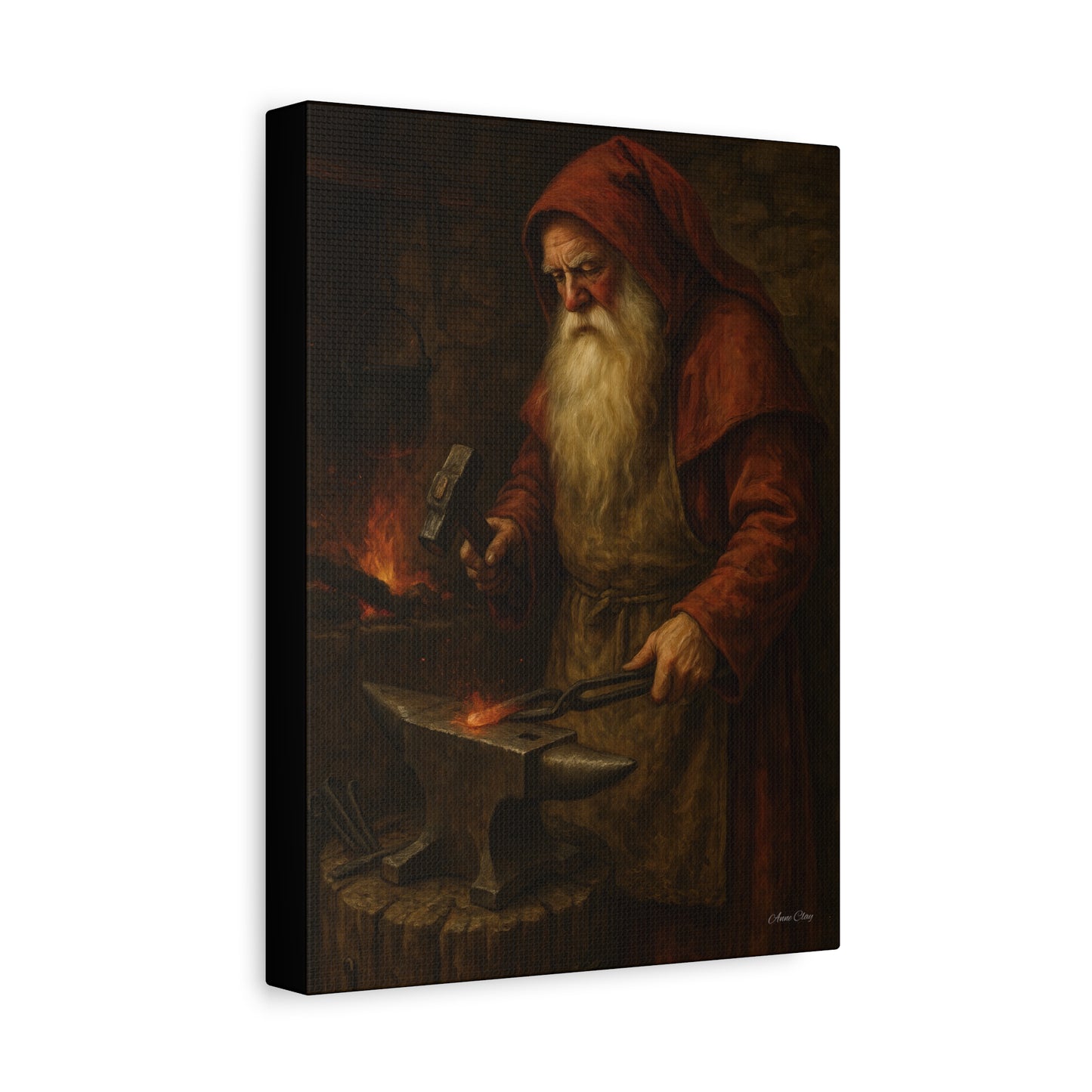 Artistic Canvas Wall Art -  Blacksmith Santa