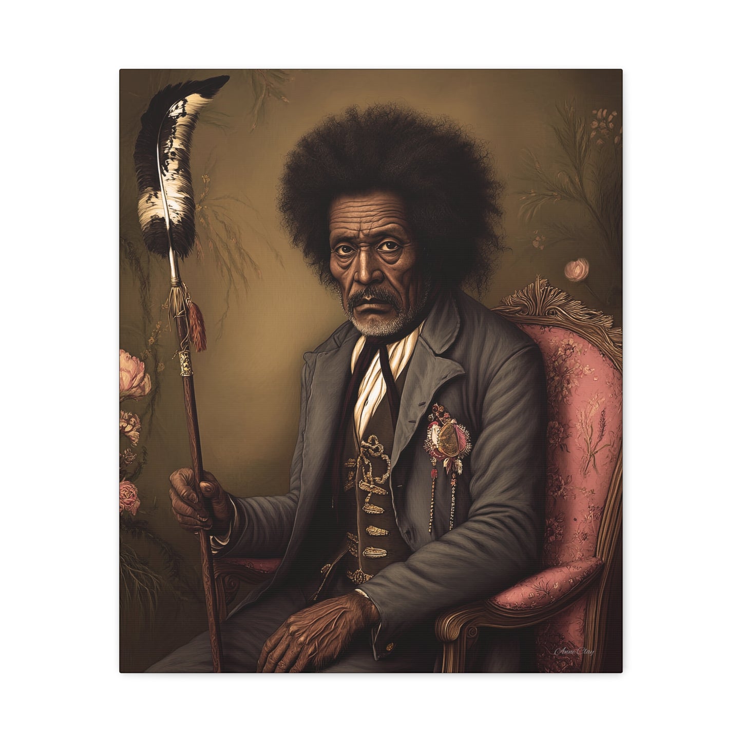 Artistic Canvas Wall Art, Unique Portrait, Black History Decor, Living Room Accent, Gift for Art Lovers, Gallery Style Print
