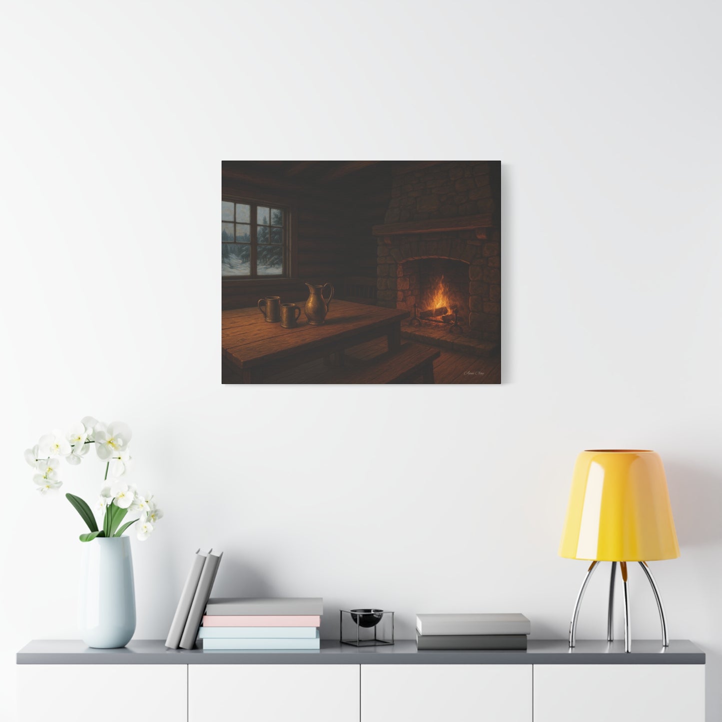 Cozy Cabin Canvas Print, Rustic Home Decor, Winter Vibes, Cabin Wall Art, Perfect for Christmas, Housewarming Gift