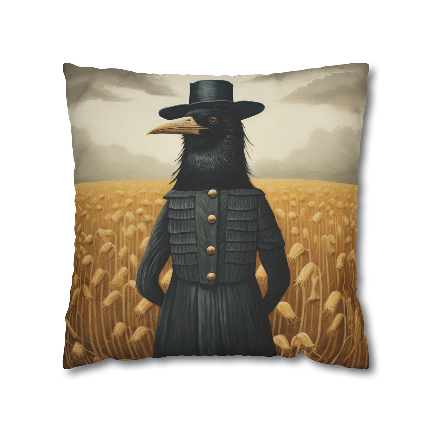 Proper Crow Square Poly Canvas Pillowcase