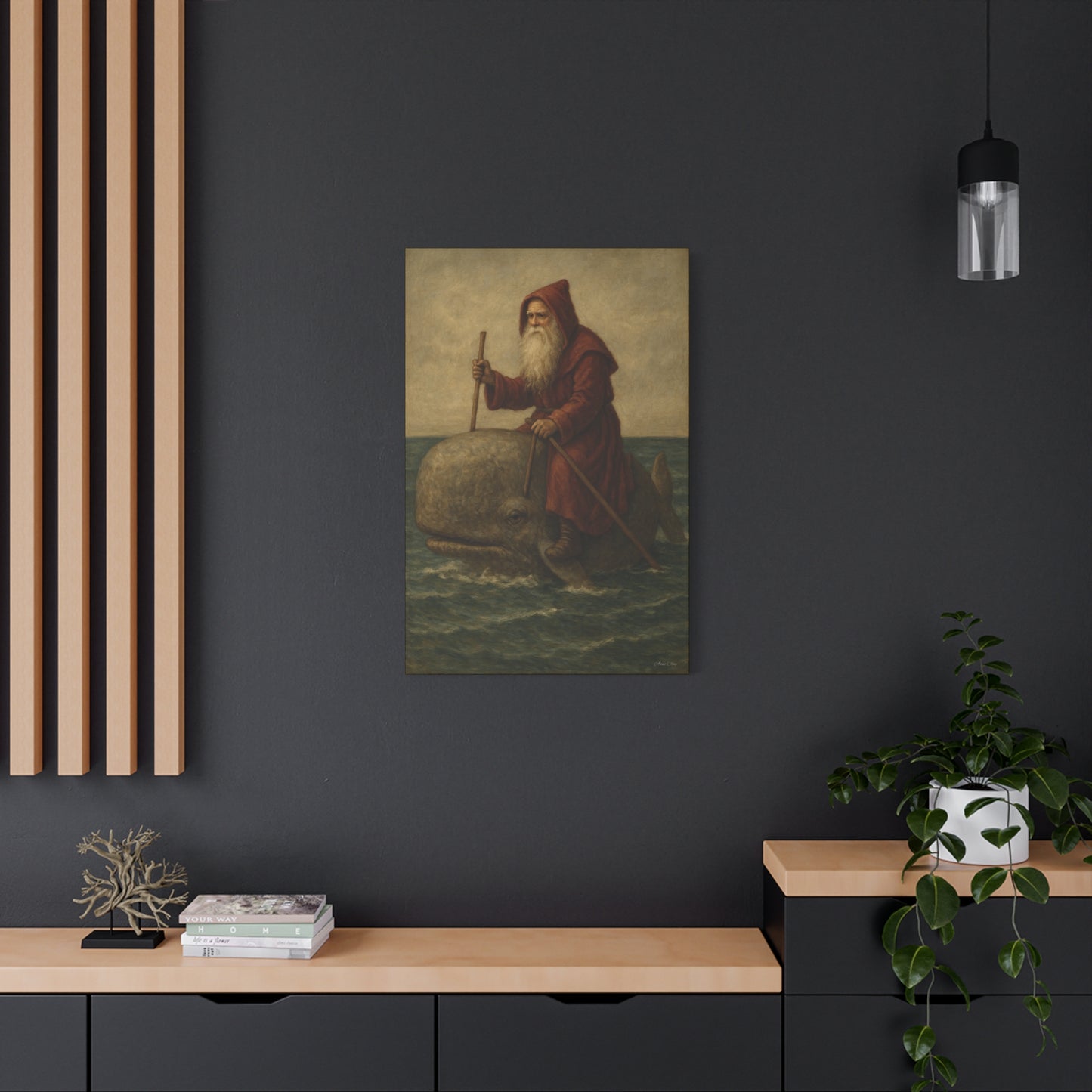 Whimsical Whale Art Canvas Print