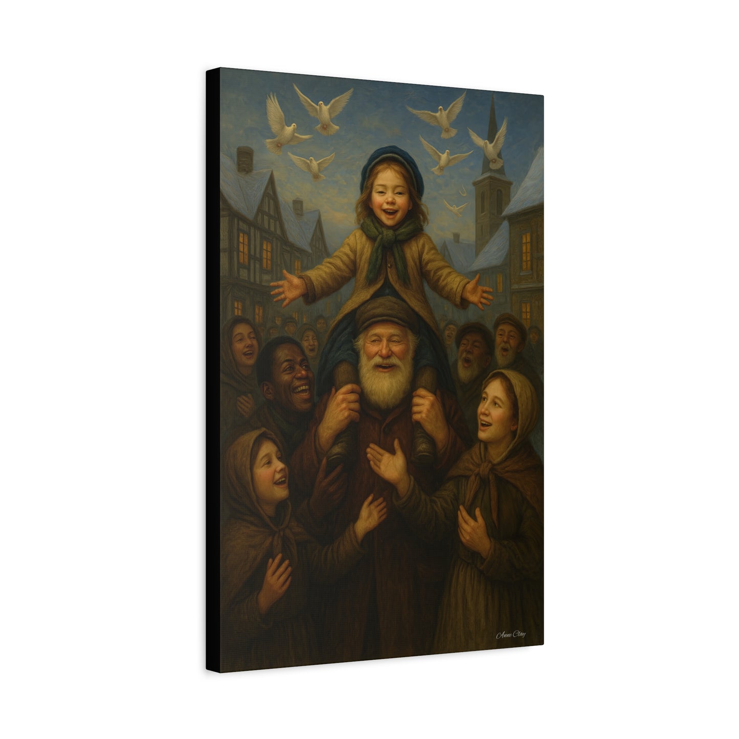 Spirit of Christmas Uplifting, Inspirational Holiday Christmas, Helping Those in Need-Themed Canvas Wall Art