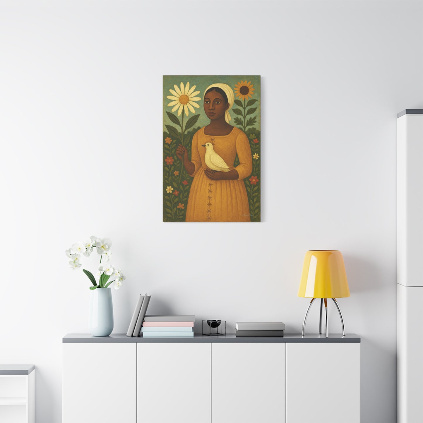 Floral Portrait Canvas Art – Vintage-Inspired Wall Decor, Home Accent, Gift for Her, Botanical Artwork, Unique Wall Hanging