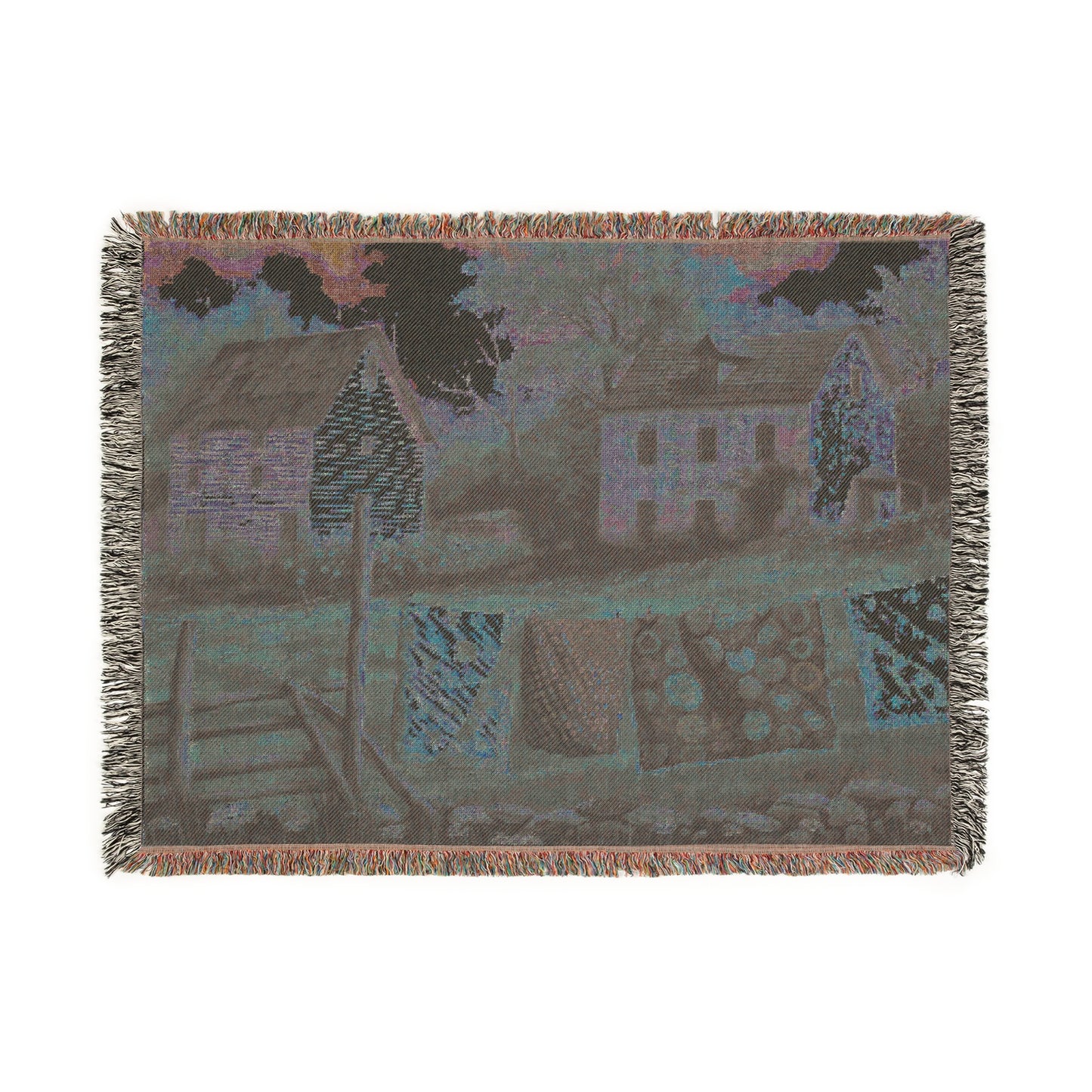 Rustic Farmhouse Woven Blanket | Cozy Decorative Throw for Home Décor