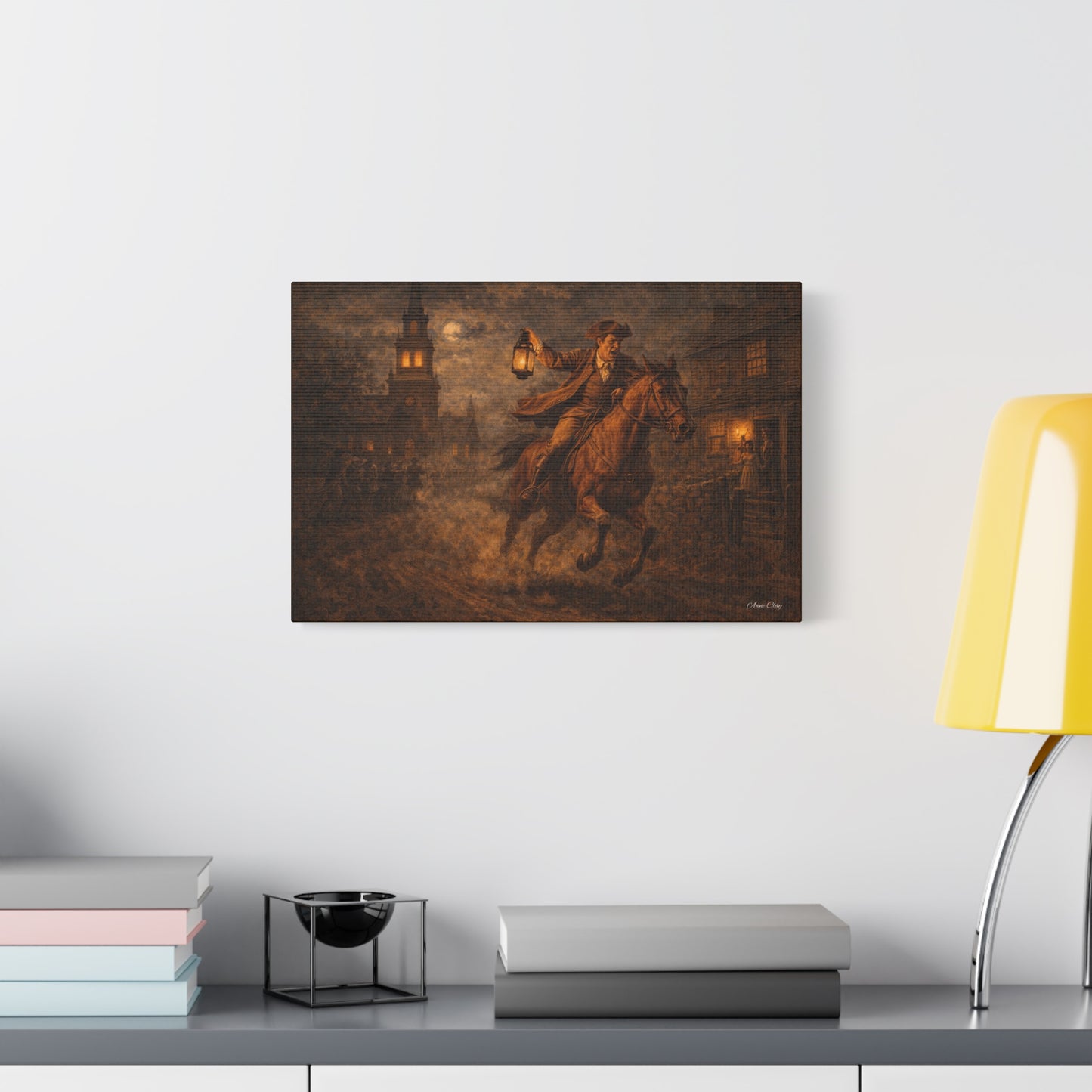 Liberty Rider Matte Canvas Wall Art — Midnight Lantern Horseman Print