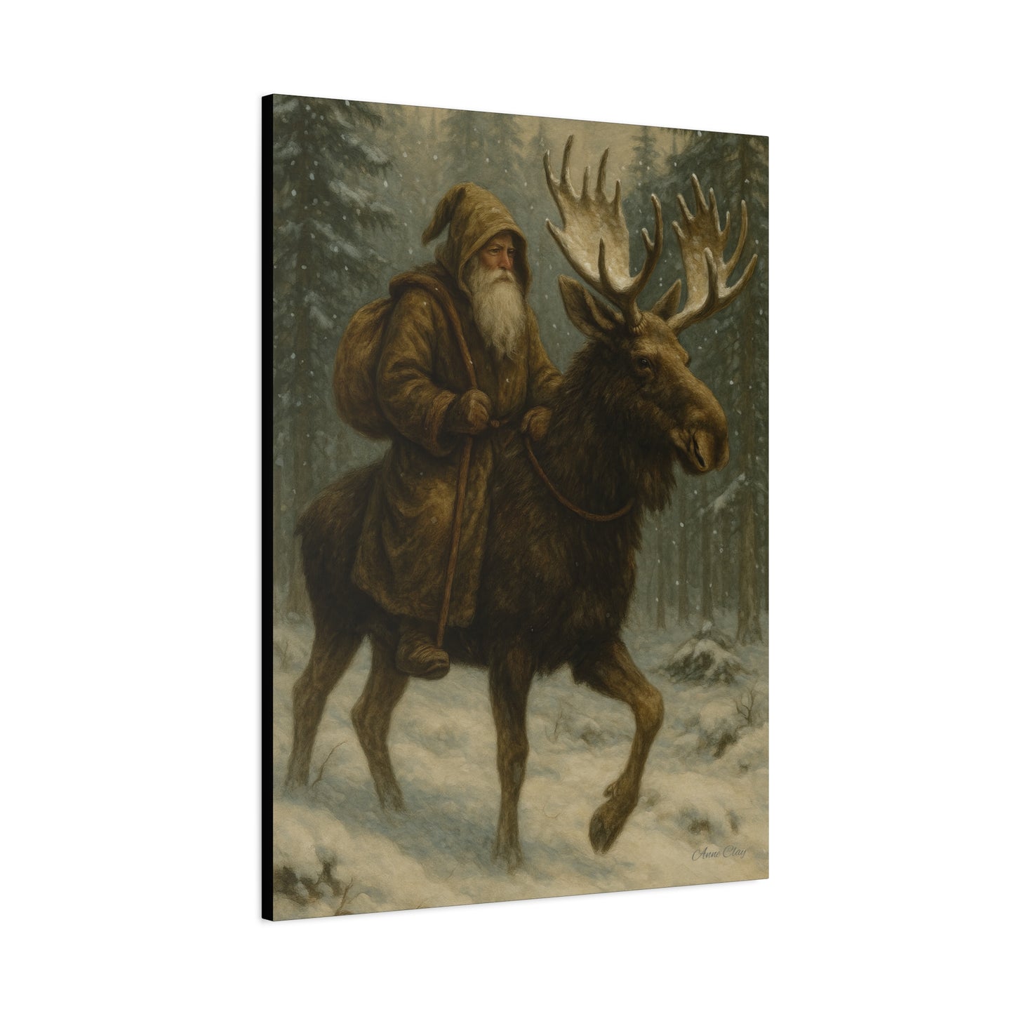 Rustic Moose Canvas Art Print