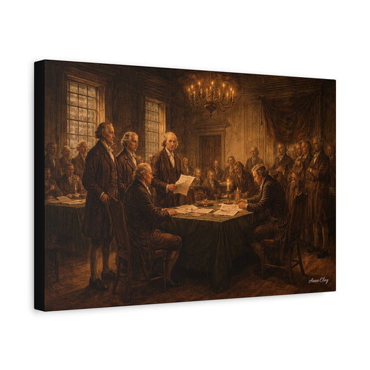 Declaration of Independence Matte Canvas Print — Historic Founding Fathers Wall Art (Stretched 1.25")