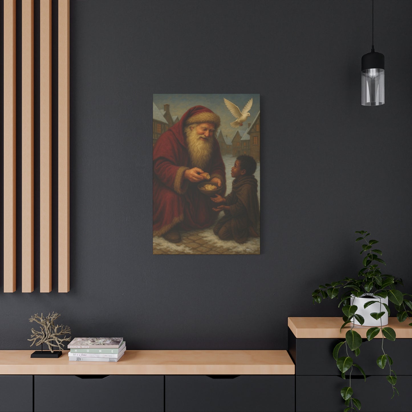Spirit of Christmas Santa Giving Joy Canvas Print