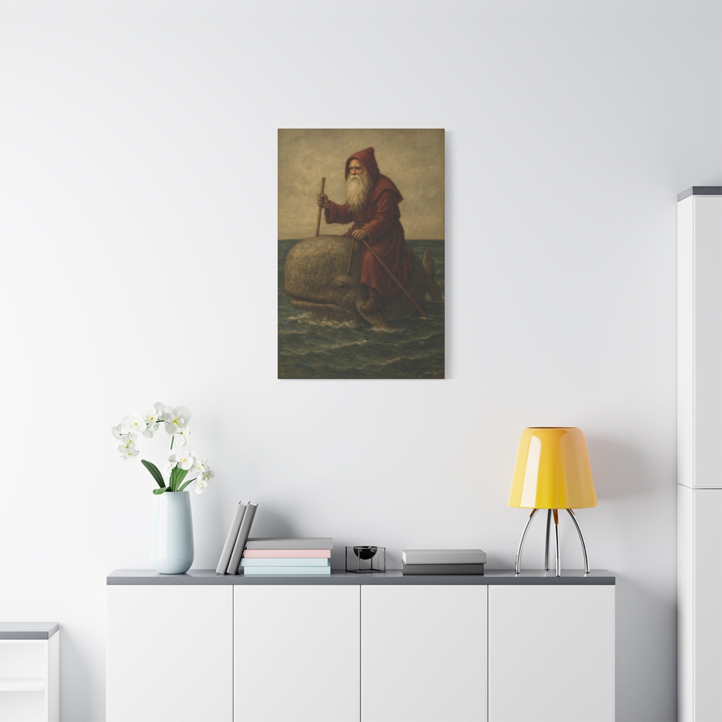 Whimsical Whale Art Canvas Print
