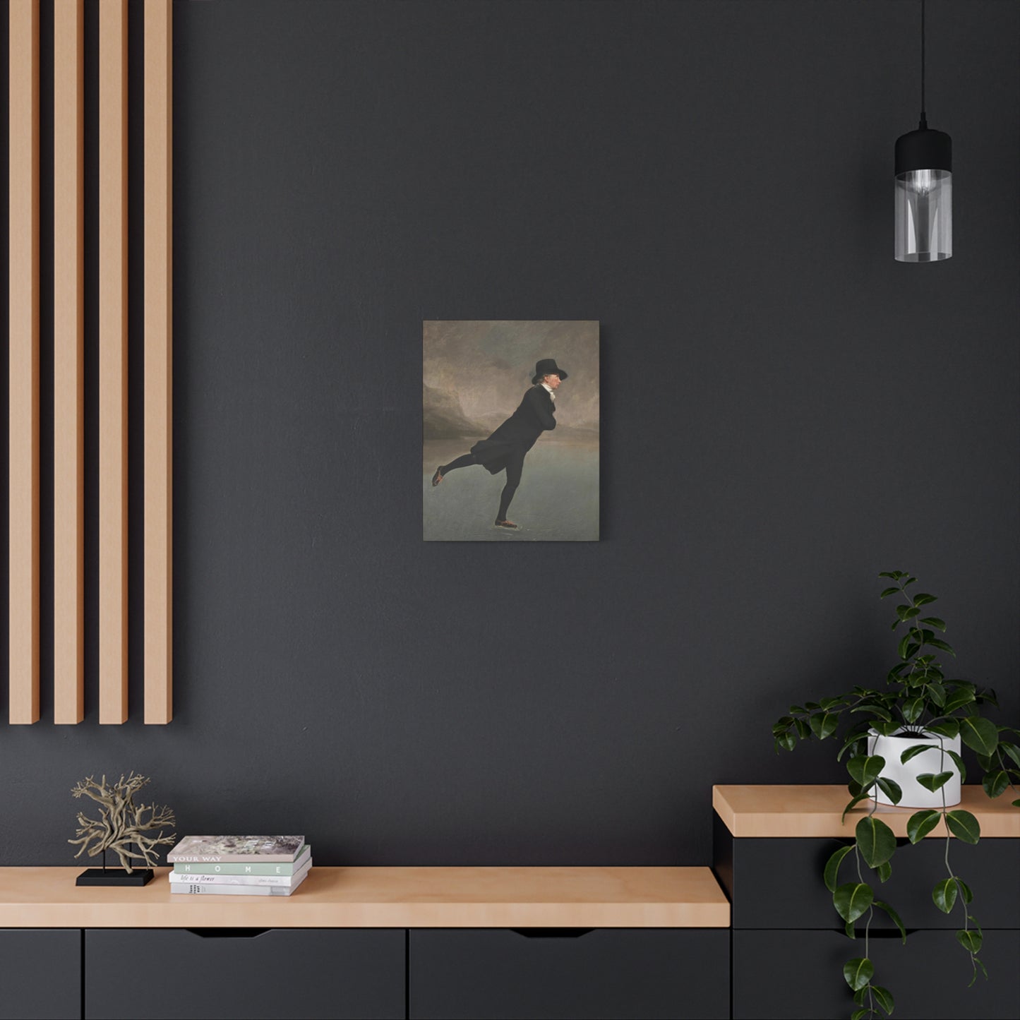The Skating Reverend Vintage Ice Skating Canvas Wall Art – Classic Home Decor for Winter Lovers