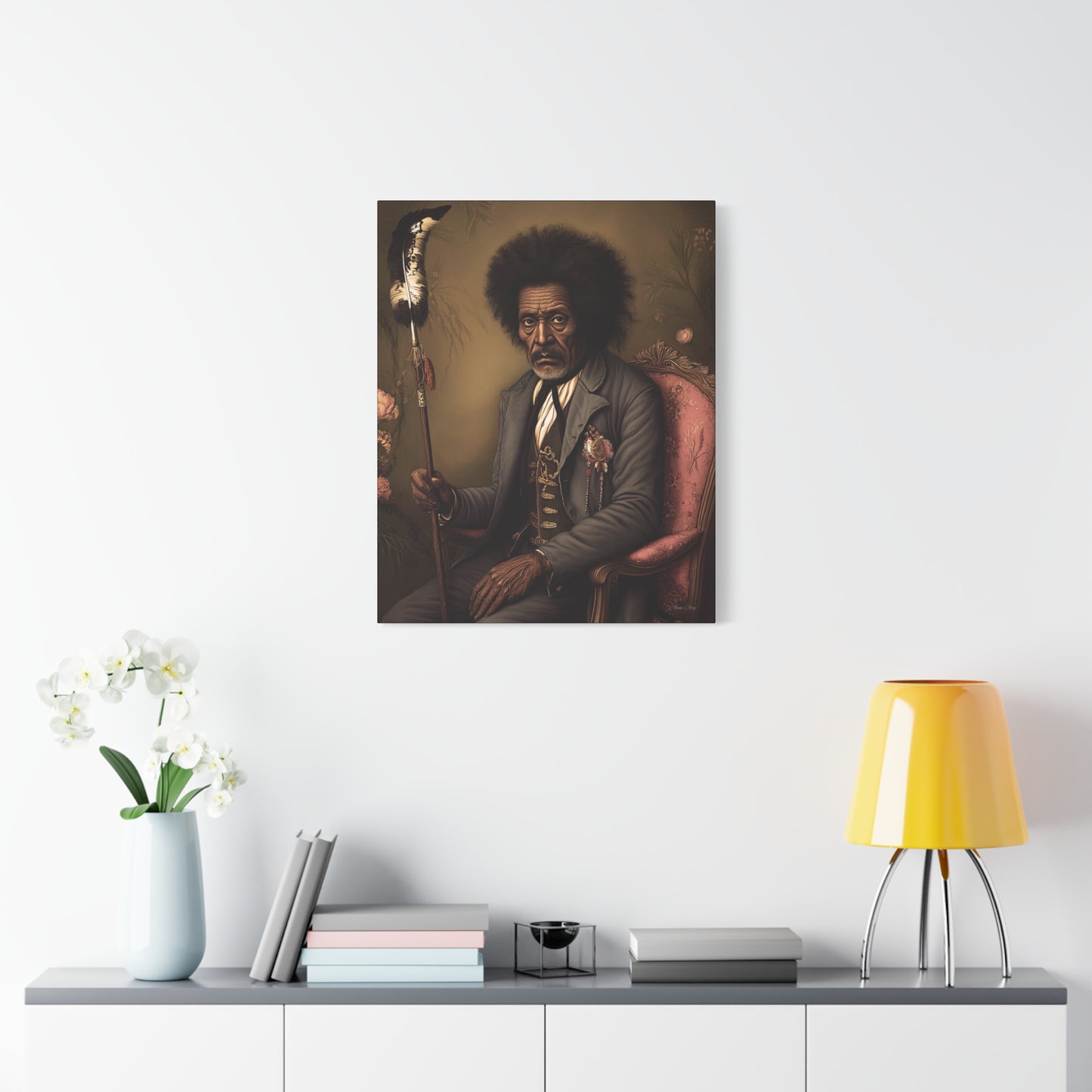Artistic Canvas Wall Art, Unique Portrait, Black History Decor, Living Room Accent, Gift for Art Lovers, Gallery Style Print
