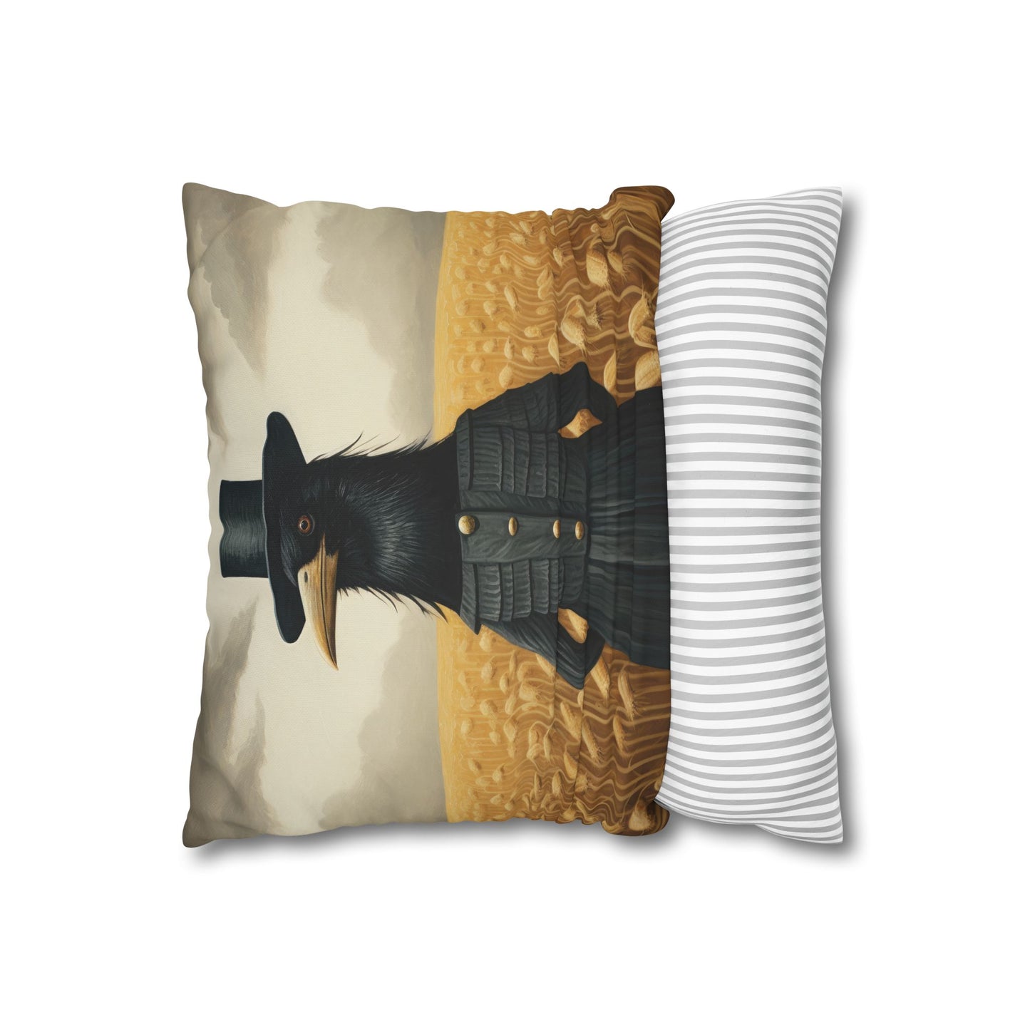 Proper Crow Square Poly Canvas Pillowcase