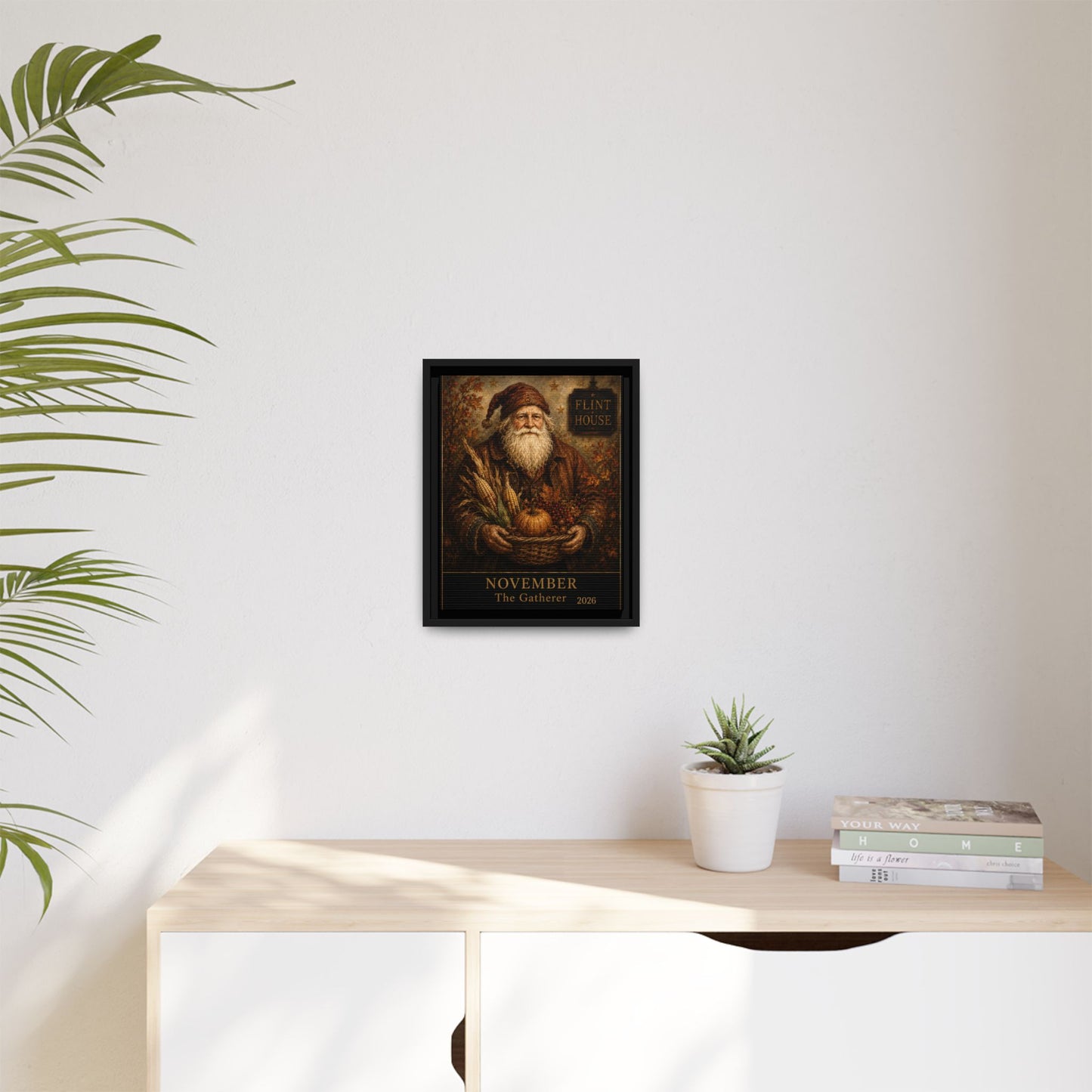 November The Gatherer Framed Canvas Wall Art FLINT HOUSE COLLECTIBLE
