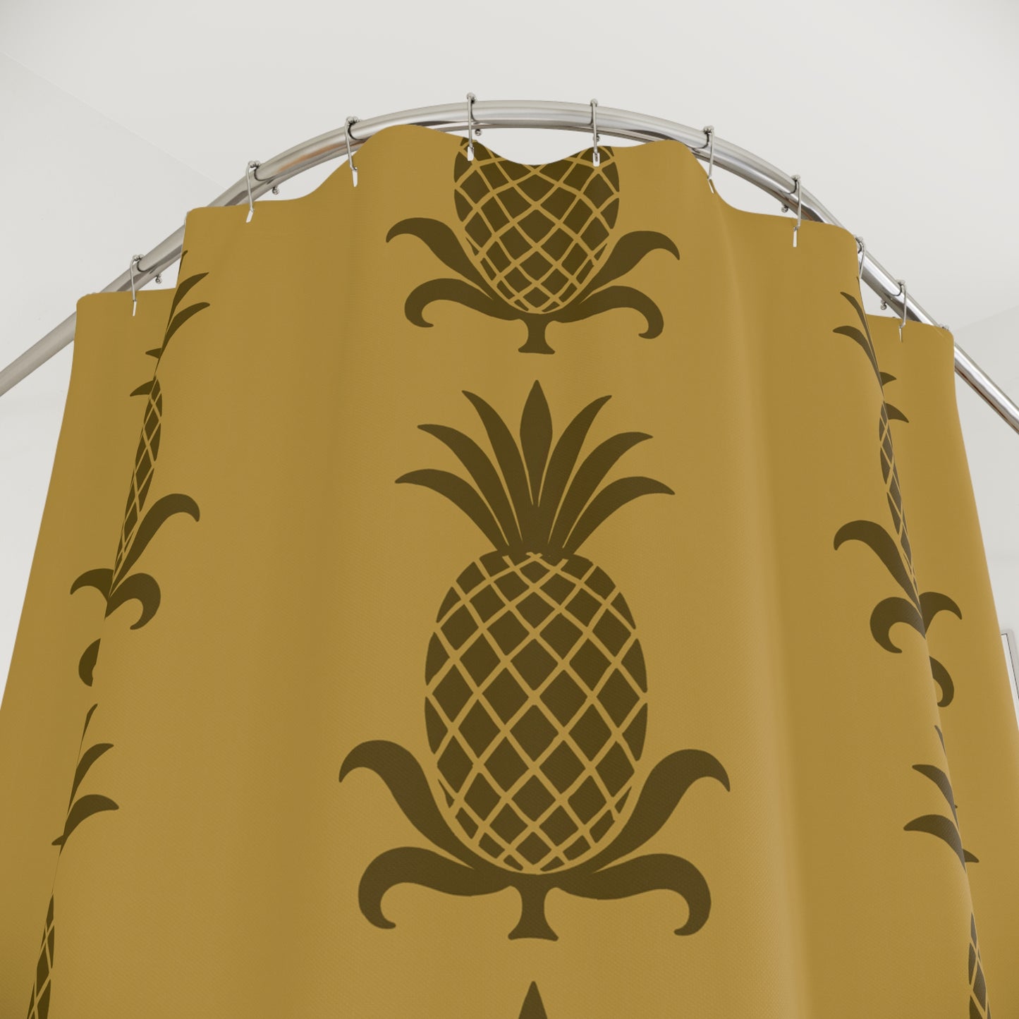 Tropical Pineapple Shower Curtain, Boho Bathroom Decor, Summer Vibes, Gift for Home, Pineapple Print, Tropical Style