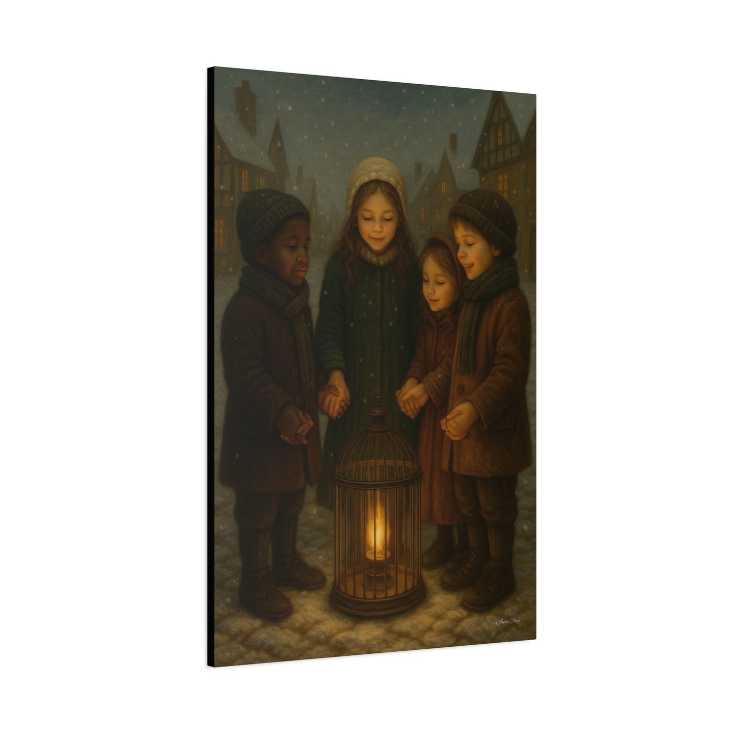 United We Stand Winter Scene Canvas Print - Cozy Holiday Decor