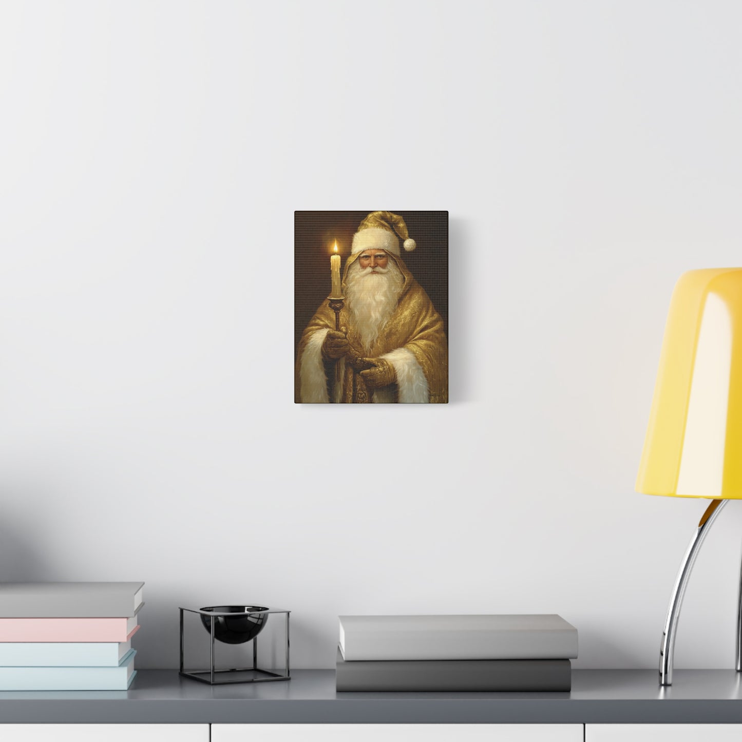 Golden Glow Santa Matte Canvas, Stretched, 1.25"