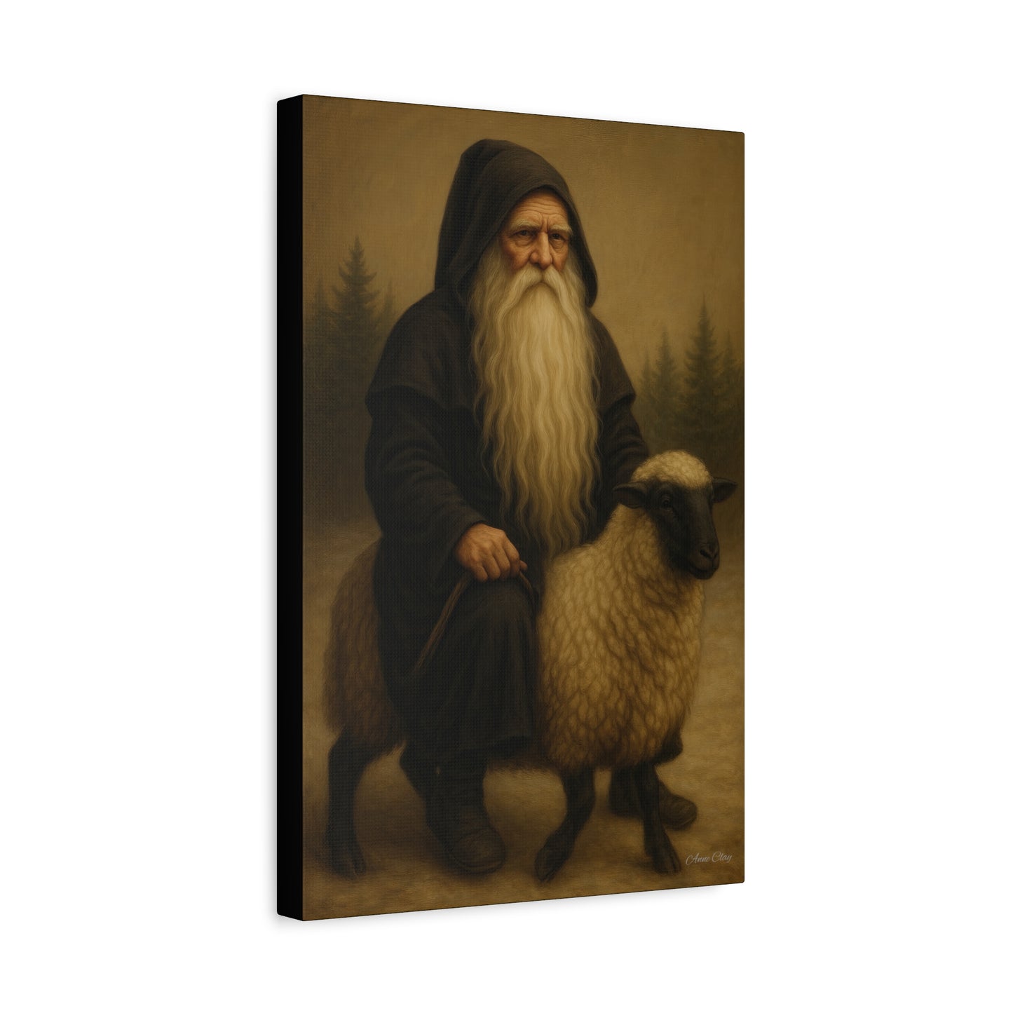 Elderly Shepherd Canvas Wall Art