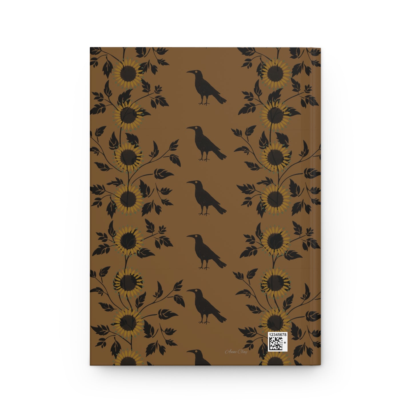 Sunflower and Crow Gold Stencil Hardcover Journal Matte