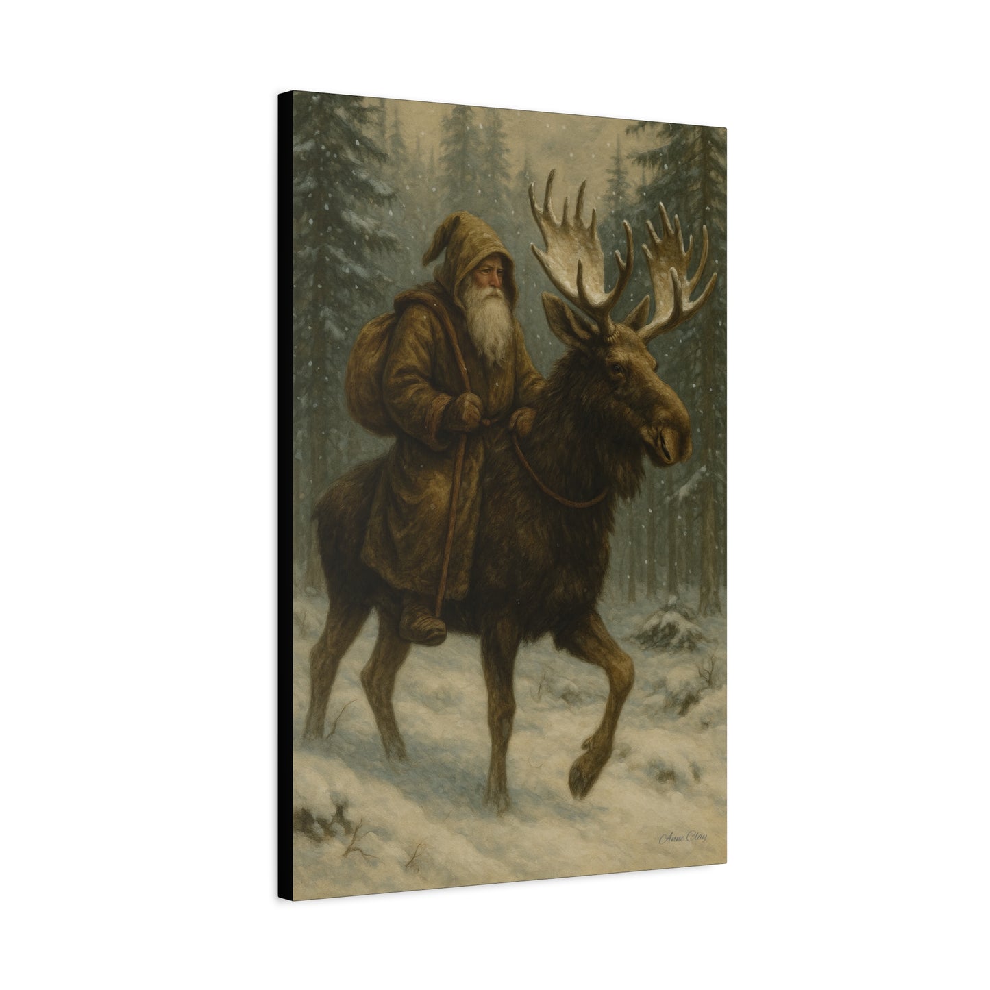 Rustic Moose Canvas Art Print