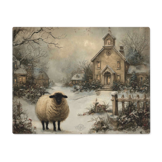 Cozy Winter Sheep Placemat | Rustic Farmhouse Decor, Holiday Table Setting, Dining Table Accessory, Gift for Animal Lovers, Kitchen Decor