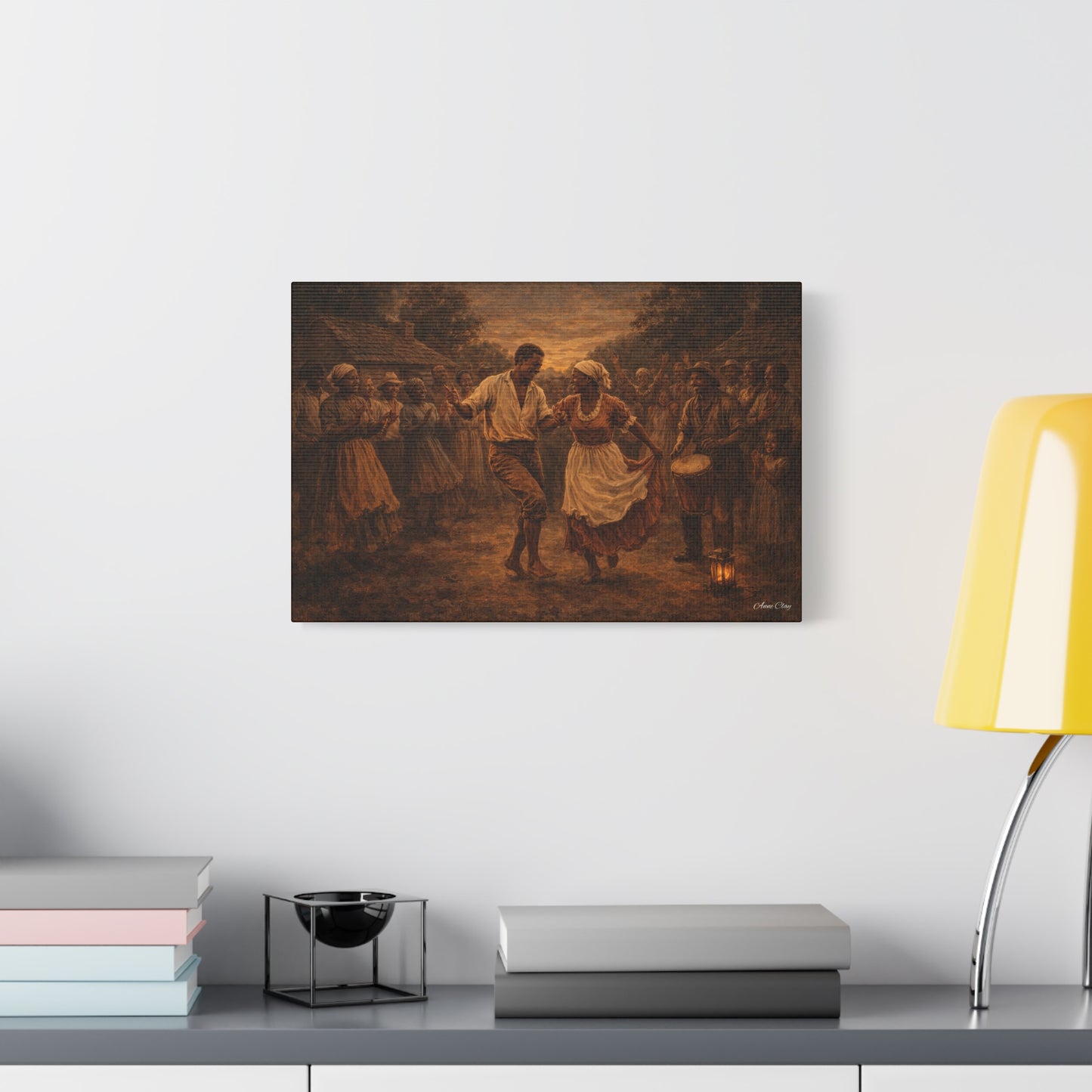 Matte Stretched Canvas Print - Vintage Folk Dance Scene (1.25" Depth)