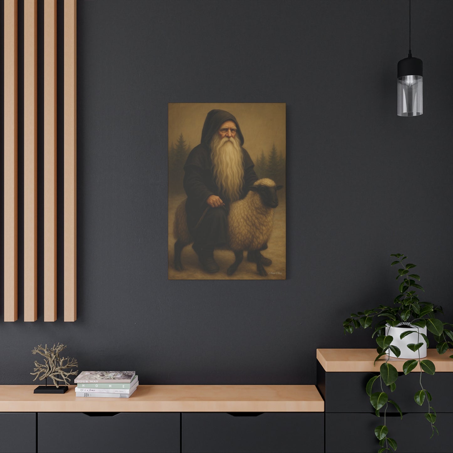 Elderly Shepherd Canvas Wall Art