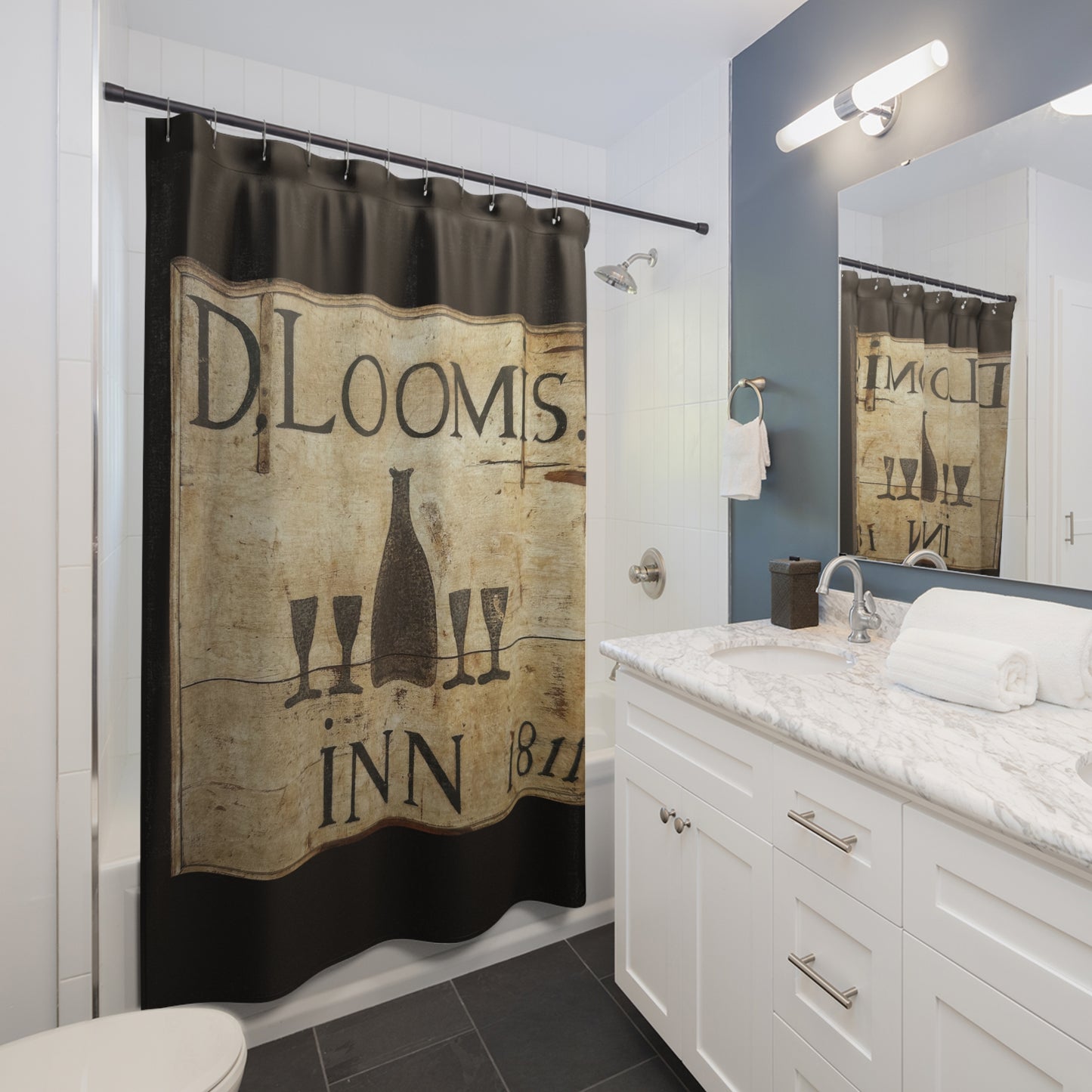 Vintage Inn Style Shower Curtain - Rustic Home Decor