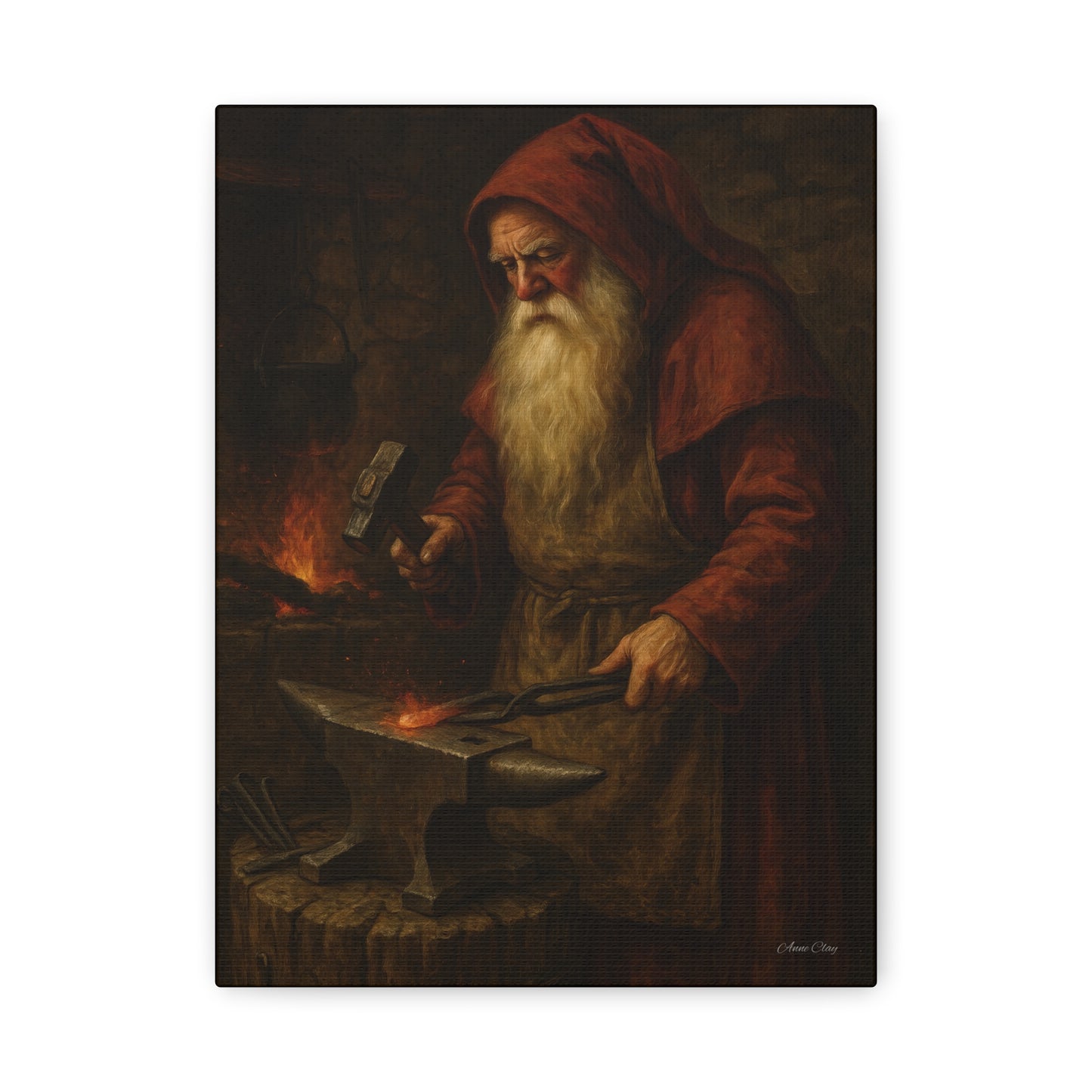 Artistic Canvas Wall Art -  Blacksmith Santa