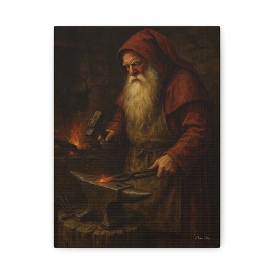 Artistic Canvas Wall Art -  Blacksmith Santa