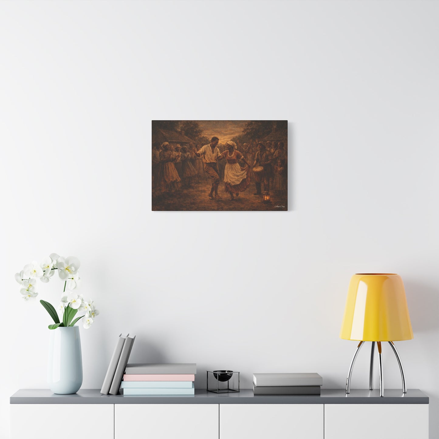 Matte Stretched Canvas Print - Vintage Folk Dance Scene (1.25" Depth)
