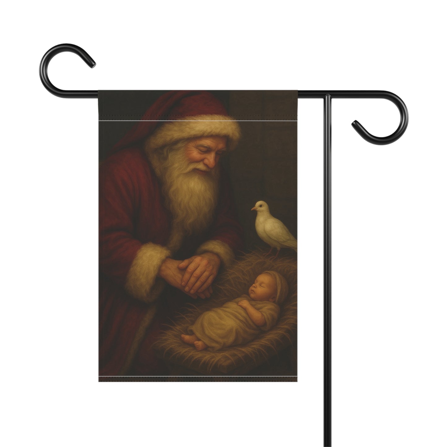Christmas Garden & House Banner - Santa and Nativity Scene Decoration