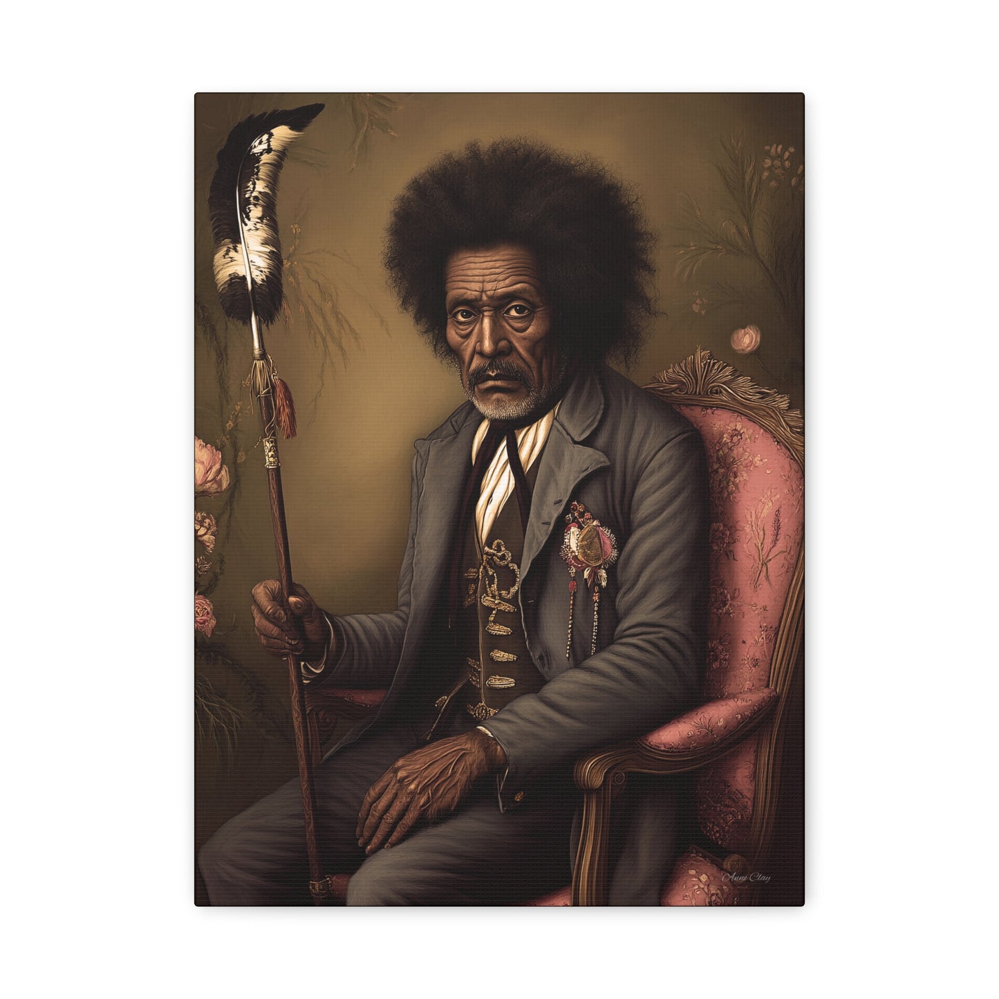 Artistic Canvas Wall Art, Unique Portrait, Black History Decor, Living Room Accent, Gift for Art Lovers, Gallery Style Print