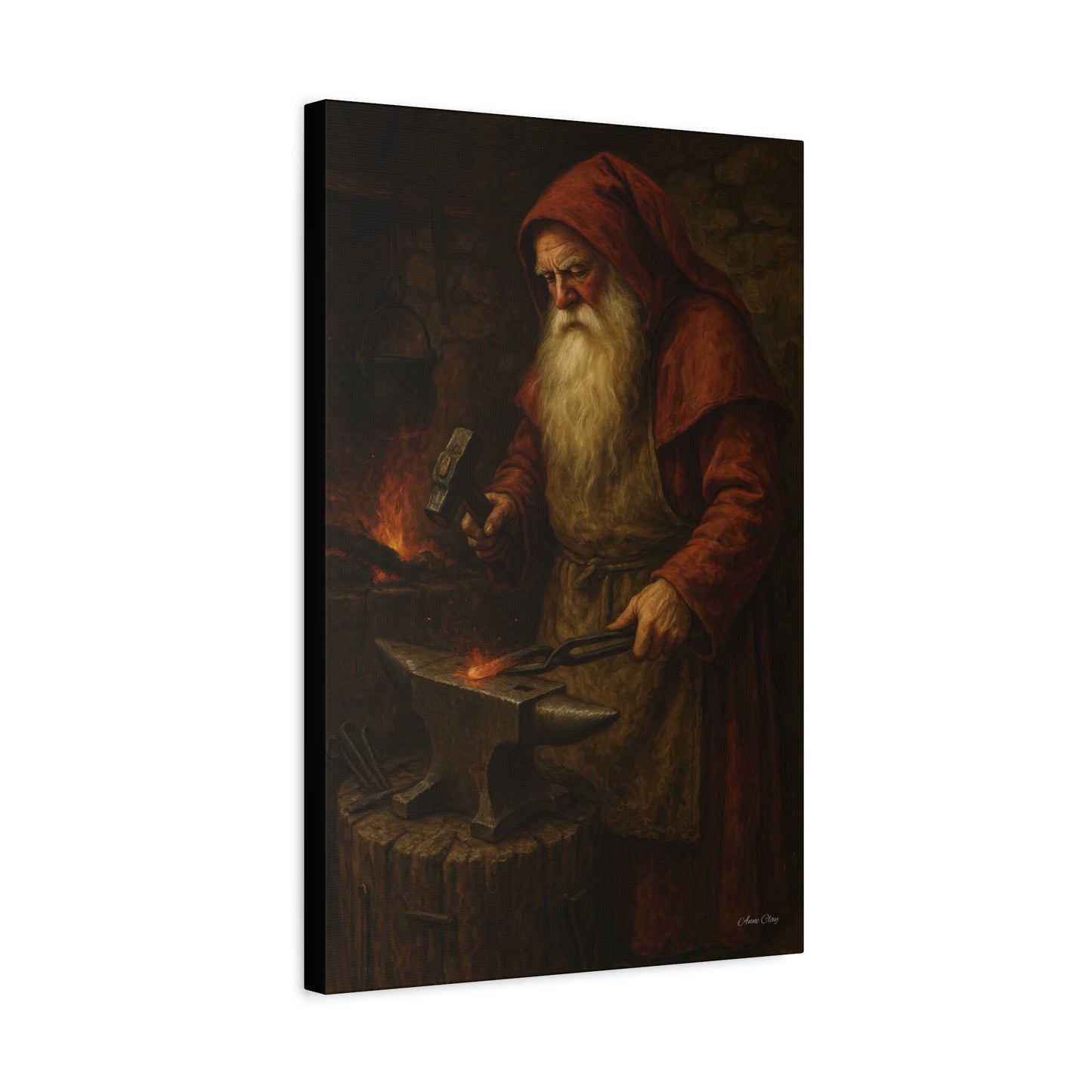 Artistic Canvas Wall Art -  Blacksmith Santa