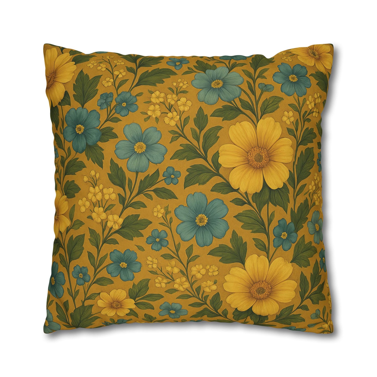 Bohemian Floral Pillowcase Cover, Cozy Home Decor, Vintage Style, Gift for Her, Spring Vibes, Couch Accessory, Cottagecore Throw