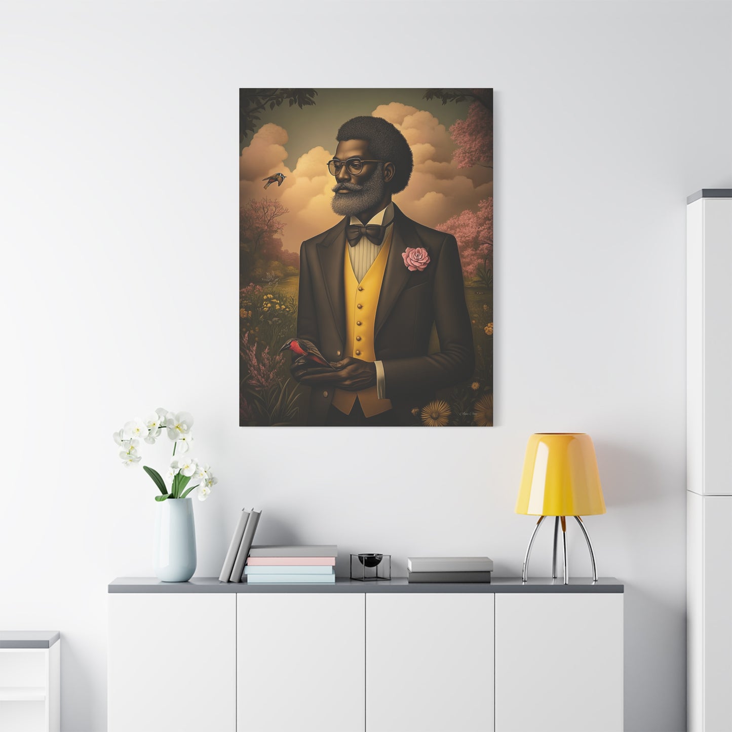 Elegant Vintage Canvas Wall Art - Black Art, Home Decor, Gift for Him, Father's Day, Office Decor, Unique Artwork